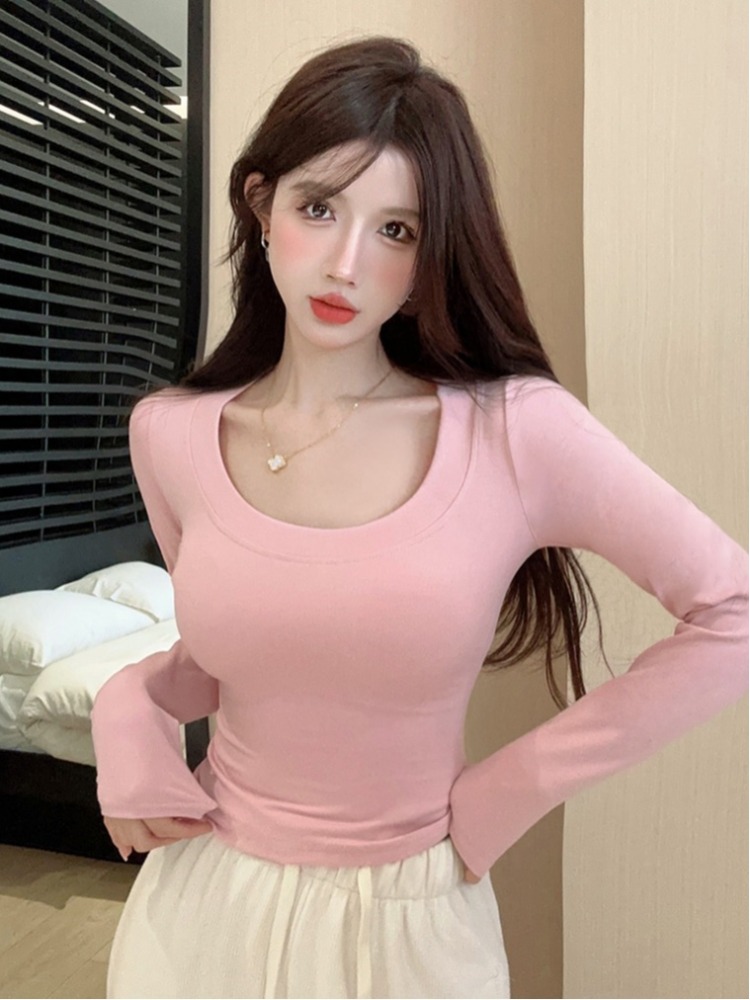 เสื้อยืดแขนยาวคอ U ทรงเข้ารูป  - T Shirt Tight Fit บทวิจารณ์และราคา