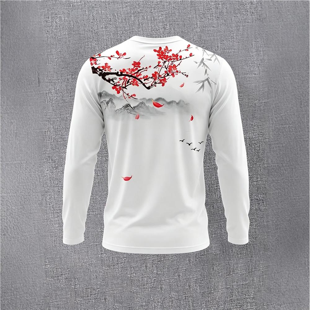 เสื้อยืดแขนยาวลายดอกพลัมสไตล์จ - Base Layer Top บทวิจารณ์และราคา