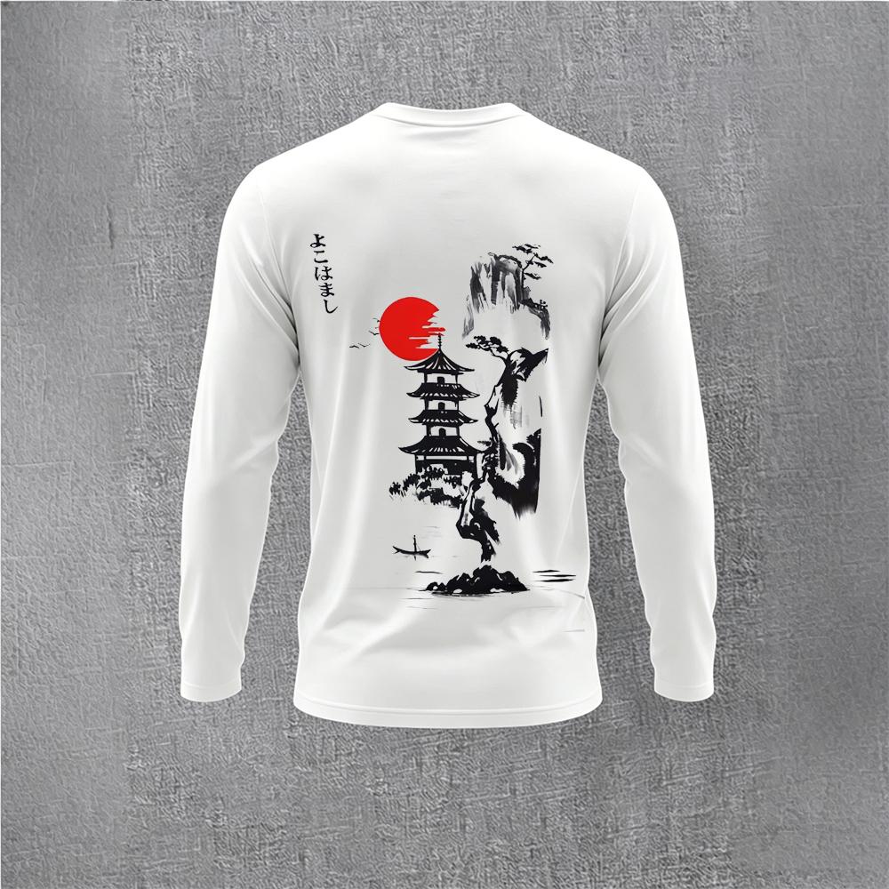เสื้อยืดแขนยาวลายดอกพลัมสไตล์จ - Base Layer Top บทวิจารณ์และราคา